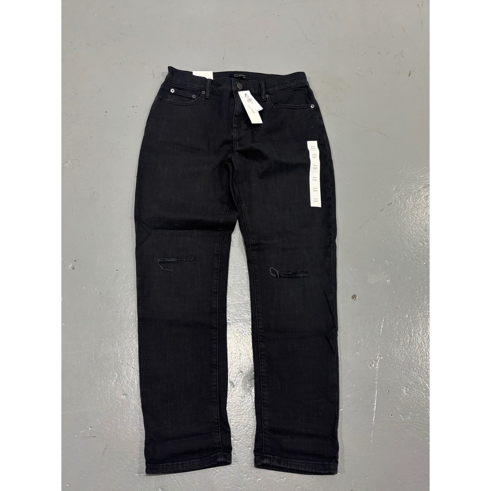Banana Republic Girlfriend Mid-Rise Distressed Black Jeans 27/4 515322-00-1